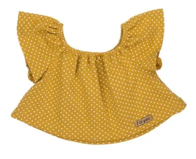 Bluzka dziewczęca z krótkim rękawem, żółta, Nicol