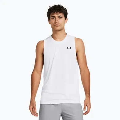 Bluzka męska bez rękawów, biała, Under Armour