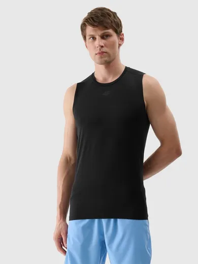 Bluzka męska bez rękawów, czarna, 4F