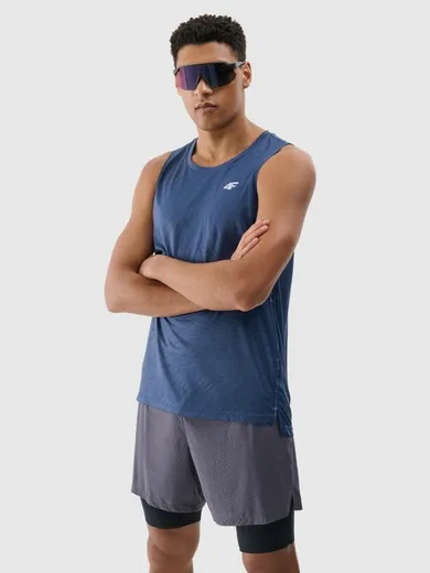 Bluzka męska bez rękawów, granatowa, 4F