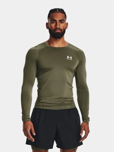 Bluzka męska z długim rękawem, khaki, Under Armour