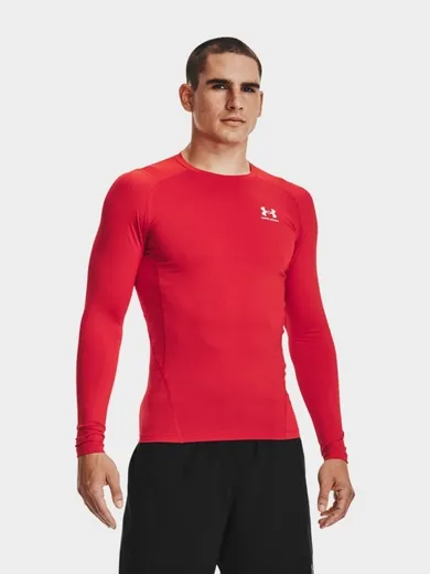 Bluzka termoaktywna męska z długim rękawem, czerwona, Under Armour