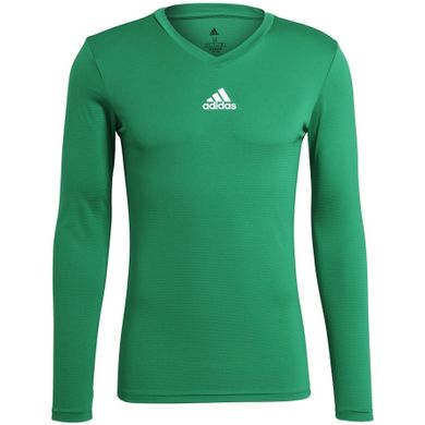 Bluzka termoaktywna męska z długim rękawem, zielona, Adidas Team Base