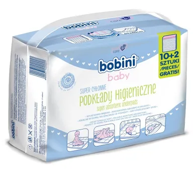 Bobini Baby, podkłady higieniczne dla niemowląt i dzieci, 12 szt.