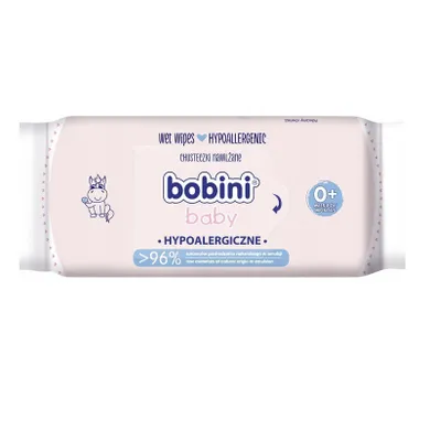 Bobini, Bobini Baby, hypoalergiczne chusteczki nawilżane dla dzieci i niemowląt, 60 szt.
