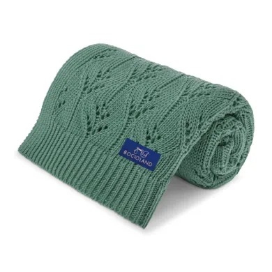 Bocioland, Milano, kocyk bambusowy, butelkowa zieleń, 80-100 cm