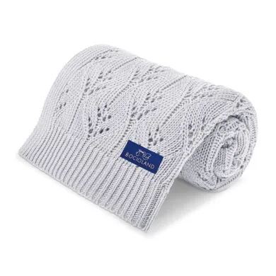 Bocioland, Milano, kocyk bambusowy, jasnoszary, 80-100 cm