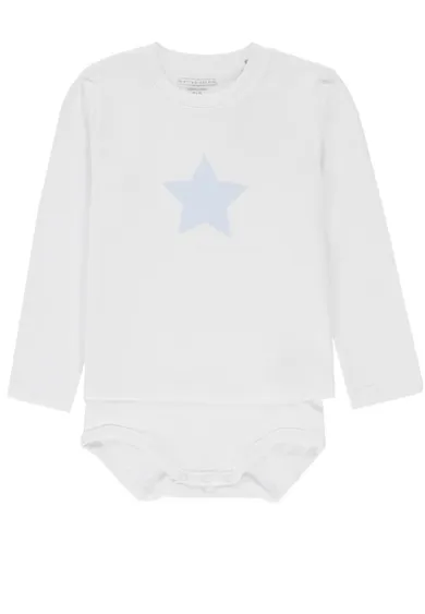 Body chłopięce z długim rękawem, białe, gwiazdka, Bellybutton