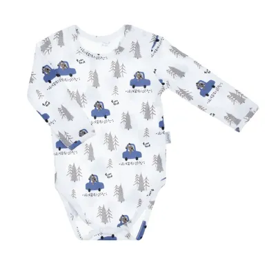 Body chłopięce z długim rękawem, białe, Nicol