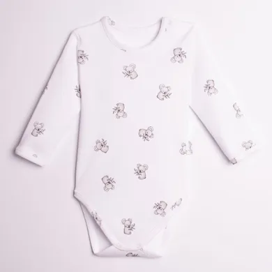 Body chłopięce z długim rękawem, białe, Nicol