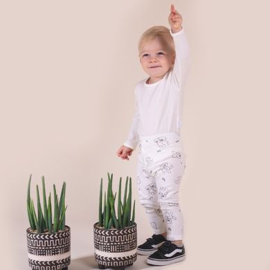 Body chłopięce z długim rękawem, prążkowane, ecru, Nicol