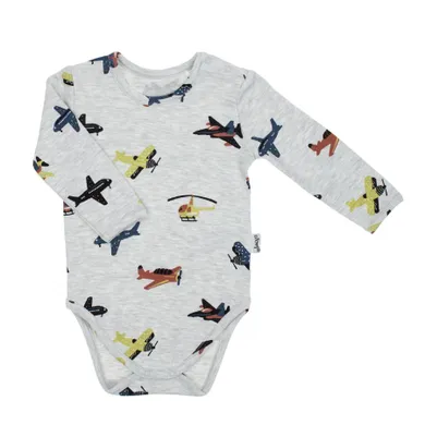 Body chłopięce z długim rękawem, szare, Nicol