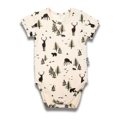 Body chłopięce z krótkim rękawem, beżowe, Nicol