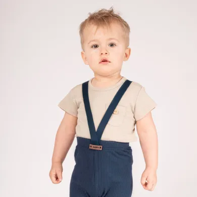 Body chłopięce z krótkim rękawem, beżowe, Nicol