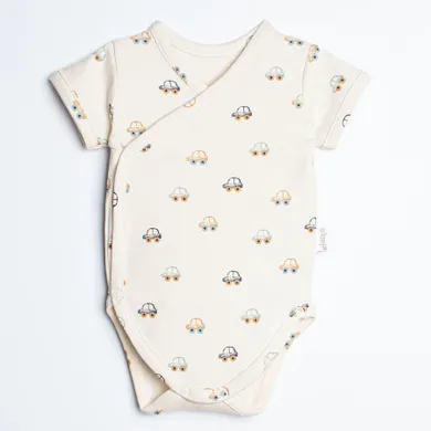 Body chłopięce z krótkim rękawem, beżowe, Nicol