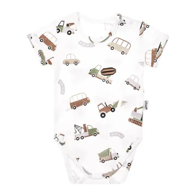 Body chłopięce z krótkim rękawem, białe, Nicol