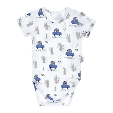 Body chłopięce z krótkim rękawem, białe, Nicol