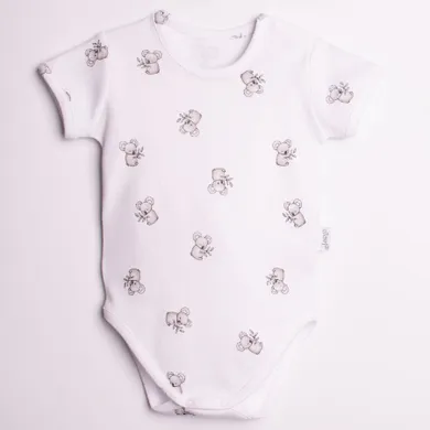Body chłopięce z krótkim rękawem, białe, Nicol