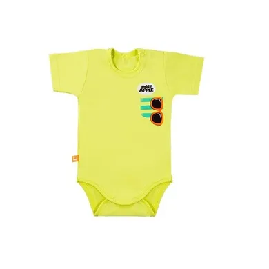 Body chłopięce z krótkim rękawem, żółte, Pinapple, Eevi