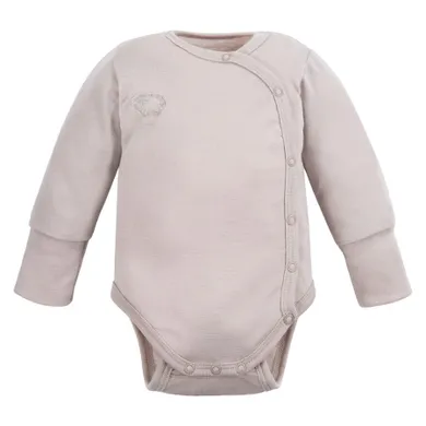 Body dziecięce z długim rękawem, wełna merino, beżowe, Eevi