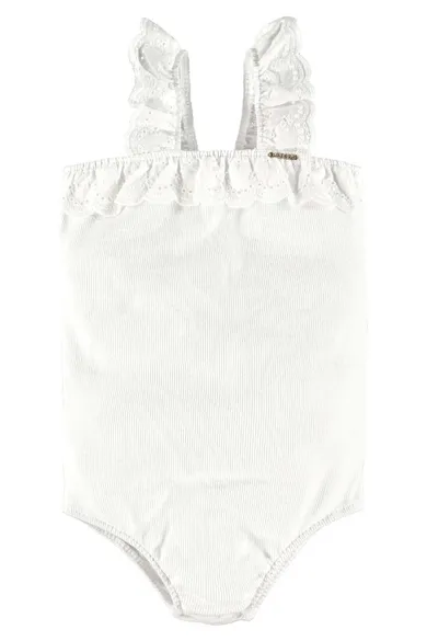 Body dziewczęce na ramiączka, białe, Up Baby