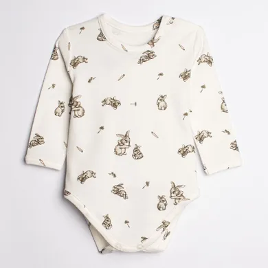 Body dziewczęce z długim rękawem, beżowe, Nicol