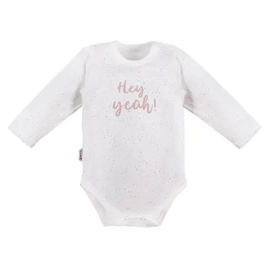Body dziewczęce z długim rękawem, białe, Hey yeah, Eevi