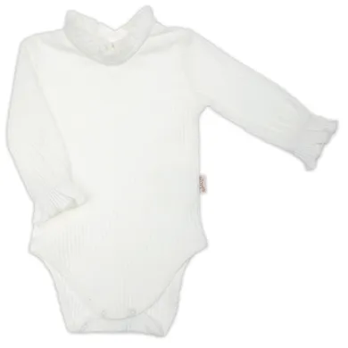 Body dziewczęce z długim rękawem, białe, Nicol
