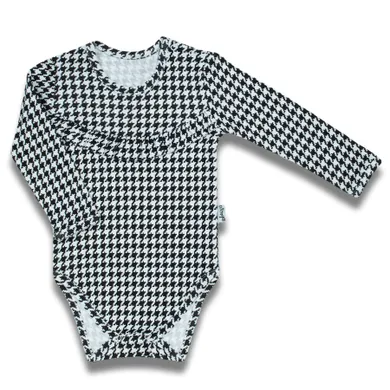 Body dziewczęce z długim rękawem, biało-czarne, Nicol