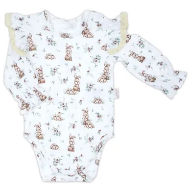 Body dziewczęce z długim rękawem, ecru, Nicol