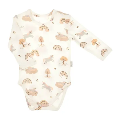 Body dziewczęce z długim rękawem, ecru, Nicol