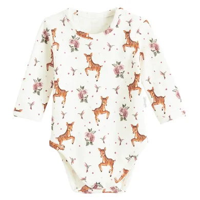 Body dziewczęce z długim rękawem, ecru, Nicol