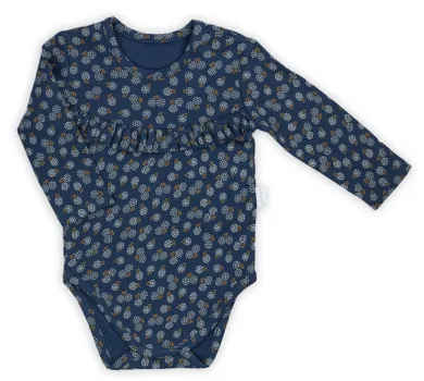 Body dziewczęce z długim rękawem, granatowe, Nicol