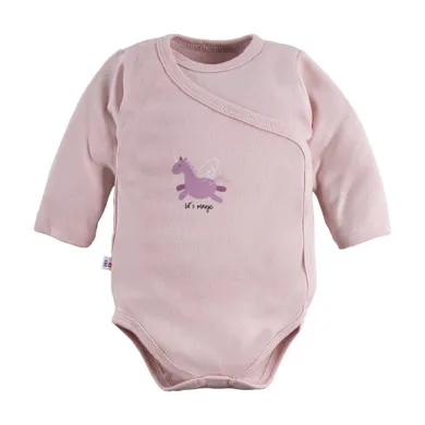 Body dziewczęce z długim rękawem, różowe, Eevi