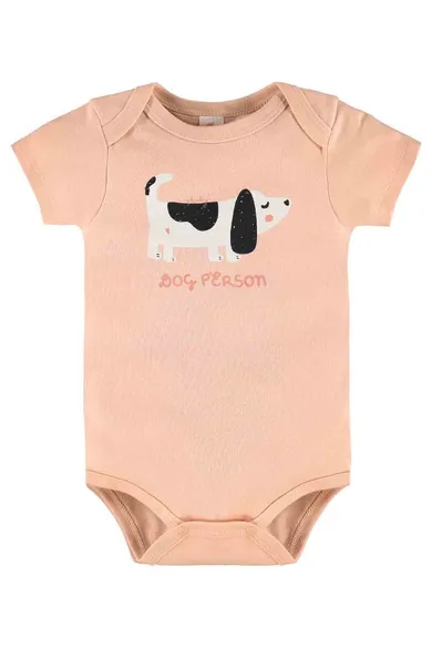 Body dziewczęce z krókim rękawem, jasnoróżowe, Up Baby