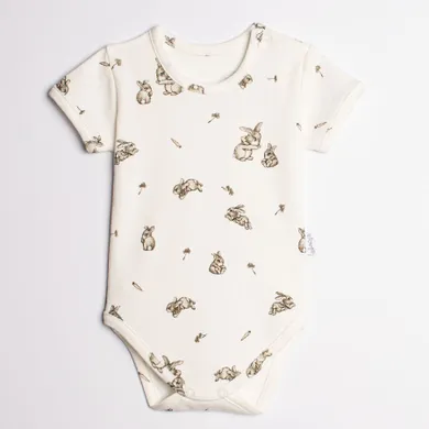 Body dziewczęce z krótkim rękawem, beżowe, Nicol