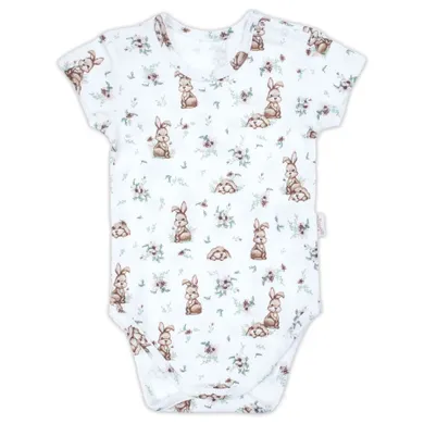 Body dziewczęce z krótkim rękawem, białe, Nicol