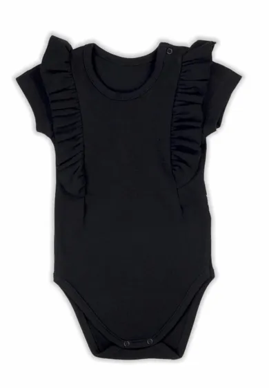 Body dziewczęce z krótkim rękawem, czarne, Nicol