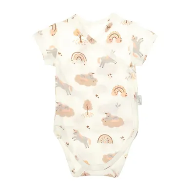 Body dziewczęce z krótkim rękawem, ecru, Nicol