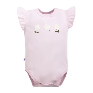 Body dziewczęce z krótkim rękawem, różowe, Eevi