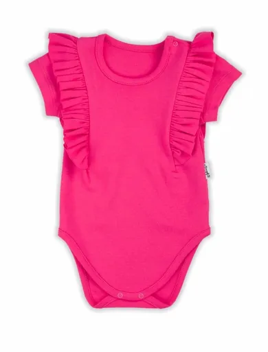 Body dziewczęce z krótkim rękawem, różowe, Nicol