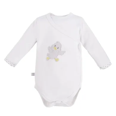 Body niemowlęce z długim rękawem, białe, Eevi