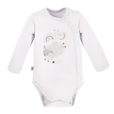 Body niemowlęce z długim rękawem, białe, Eevi