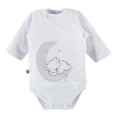 Body niemowlęce z długim rękawem, białe, Eevi