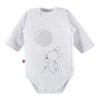 Body niemowlęce z długim rękawem, białe, Eevi