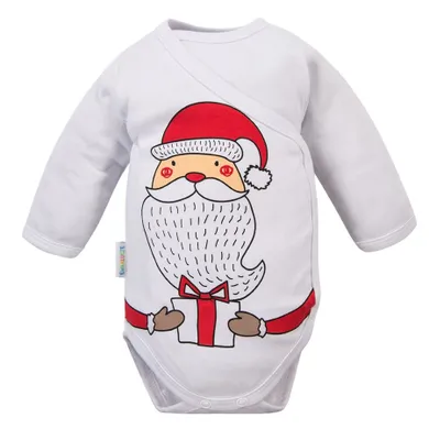 Body niemowlęce z długim rękawem, białe, Eevi