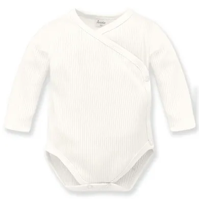Body niemowlęce z długim rękawem, prążkowane, ecru, Pinokio