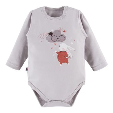 Body niemowlęce z długim rękawem, szare, Eevi