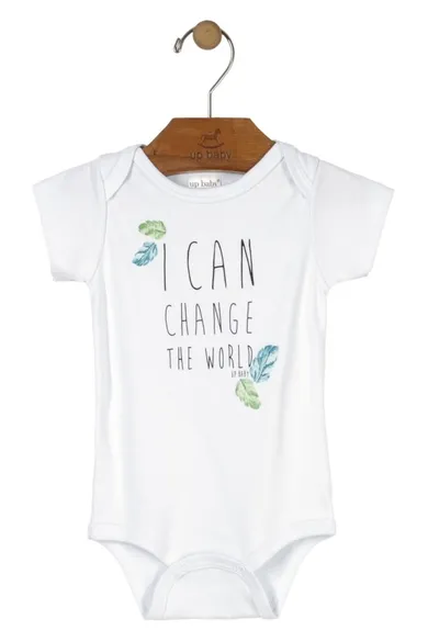 Body niemowlęce z krótkim rękawem, białe, Up Baby