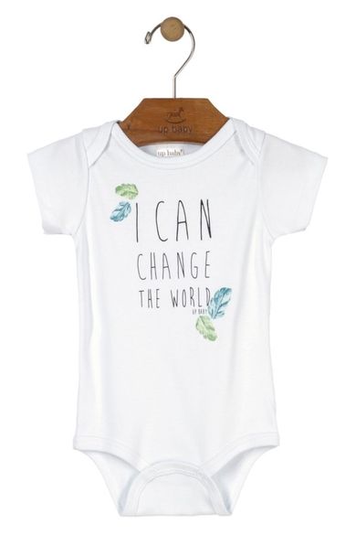 Body niemowlęce z krótkim rękawem, białe, Up Baby